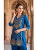 Women Polyester Ethnic Top Pant Set Party Wear Bollywood Tunic Kurti Cord Set Dress