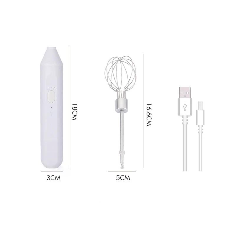 

Електричний спінювач молока Ручний збивач для яєць Кава Молочний напій Змішувач для яєць Піноутворювач Побутовий кухонний інструмент для приготування їжі білий