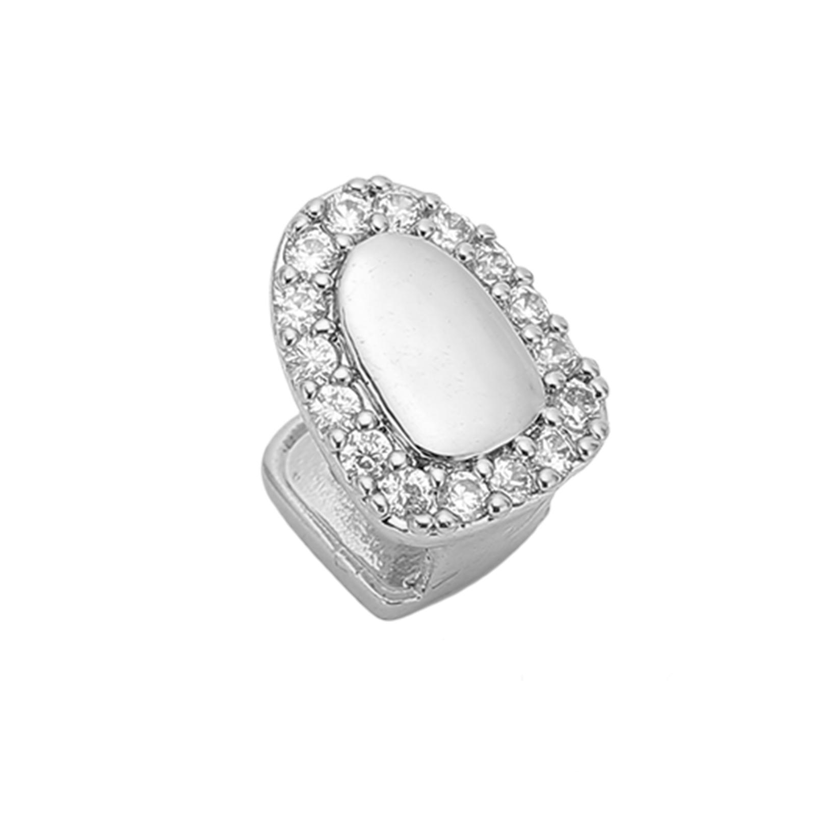 

Shining Single Hip Hop False Tooth Halloween Festival Hip Hop Tooth Decoration for Men WomenSilver серебряный