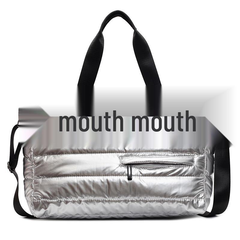 Women's Large Capacity Shiny Tote Bag - Thickened Handbag for Autumn and Winter, Ideal for Commuting and Computer Carrying.