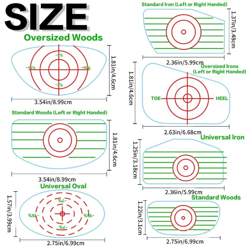 Golf Training Aids for Woods Irons and Putters Golf Impact Tape Labels Golf Club Impact Stickers Swing Tape for Practice