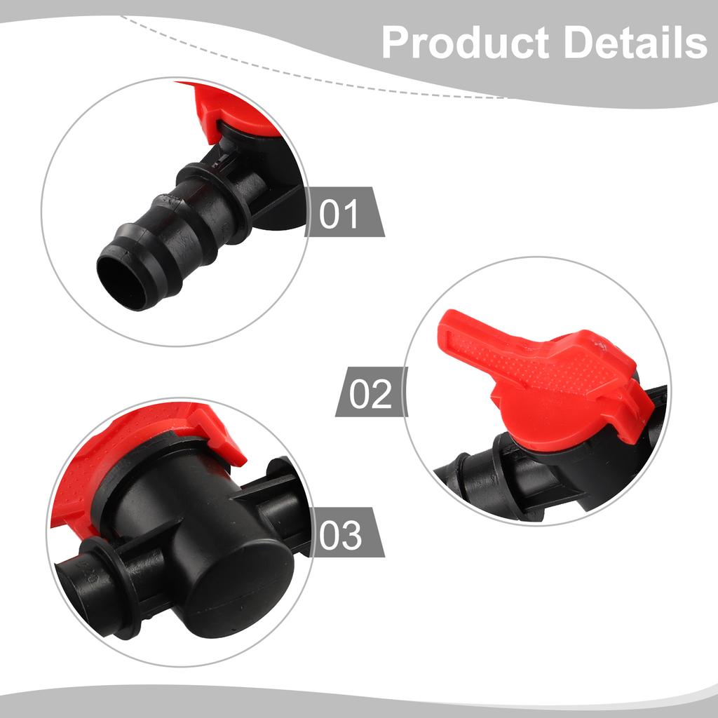 1pc Shut-off Valve Ball Valve Connector PE Pipe PN4 Drip Hose 16/20/25 Mm Drip Hose For Drip Irrigation Aquarium Garden