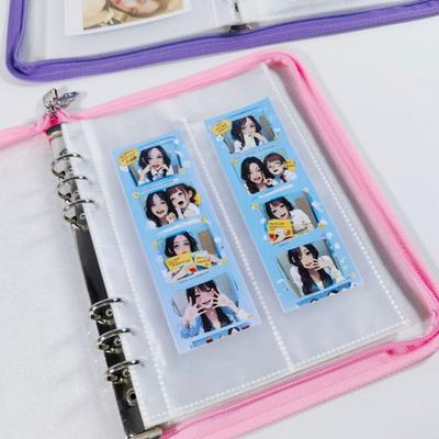 Couverture de classeur à feuilles mobiles réutilisable en PVC Paillettes Multi-Poches A5 Livre de Collection de Stickers Remplissage Garde-Autocollants à 6 Anneaux