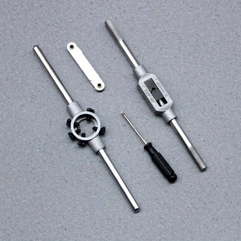 32Pcs Tap and Die Set Metric Wrench Cut M3-M12 Hand Threading Tool Tungsten Carbide Tap Die Screw Thread Making Tool Bit Set