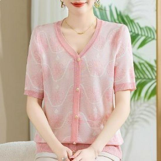 Mom's Elegant Summer Short-Sleeve Shirt - 2026 New Style for Middle-Aged and Elderly Women