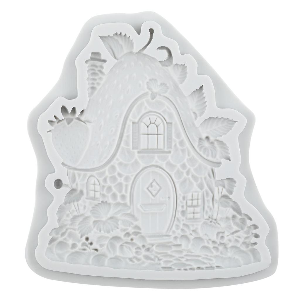 Strawberry House Silicone Molds Strawberry Fondant Mold Cake Decorating Tools Cupcake Topper Candy Chocolate Gumpaste Mold