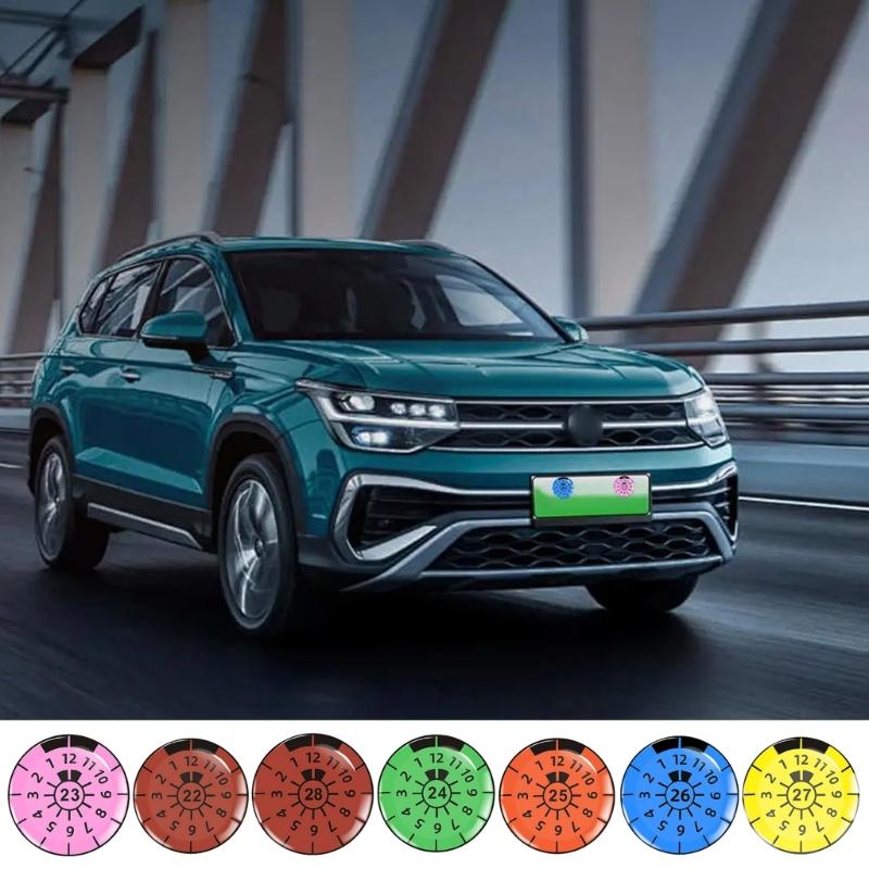 Pack Of 2 3D Gel Raised License Plate Inspection Stickers Strong Waterproof Car Decors Long Lasting Car Inspection Label