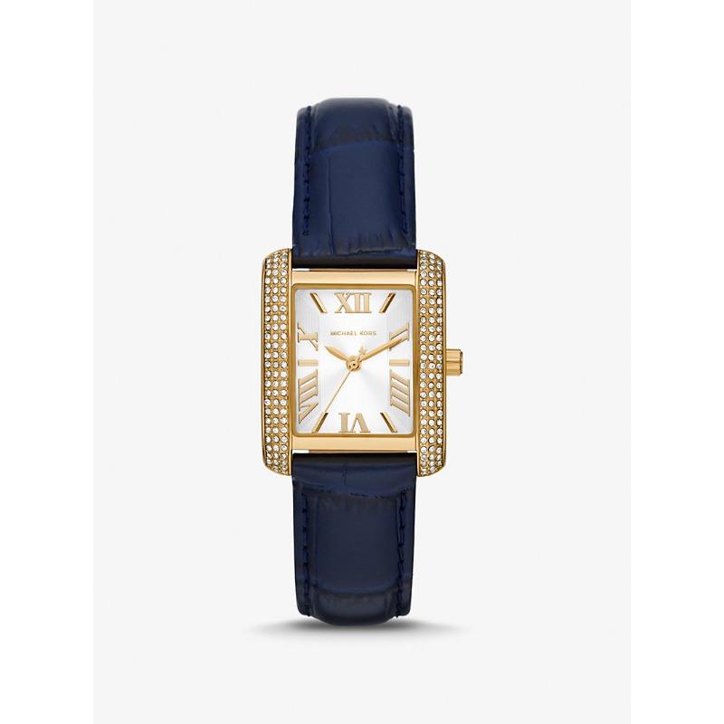 

Мини-часы Michael Kors Emery с паве, золотистого тона, с тиснением под крокодила, MK2982 тёмно-синий