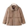 Mom's short winter clothing large size duck down new thermal top mid-person winter lapel cardigan down jacket