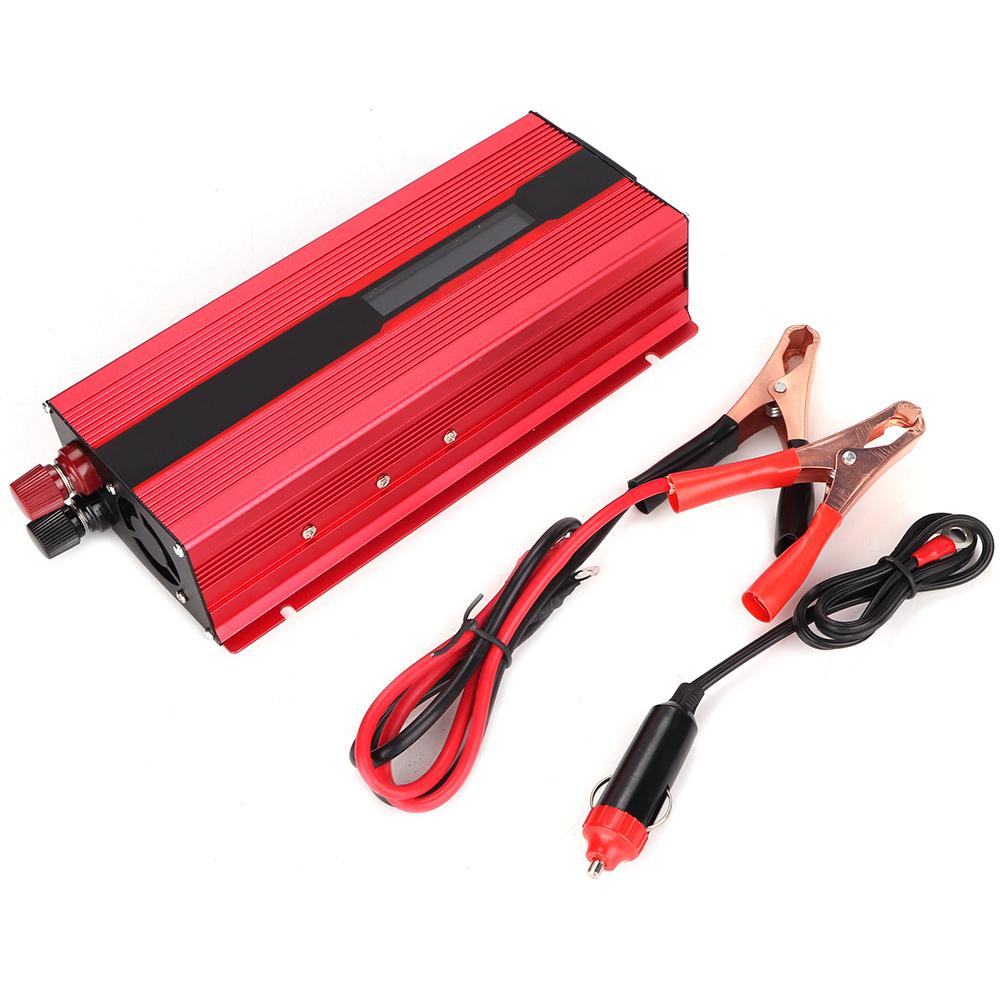 Car Solar Power 2000W Inverter USB Charging LCD Indication 12V to AC 220V