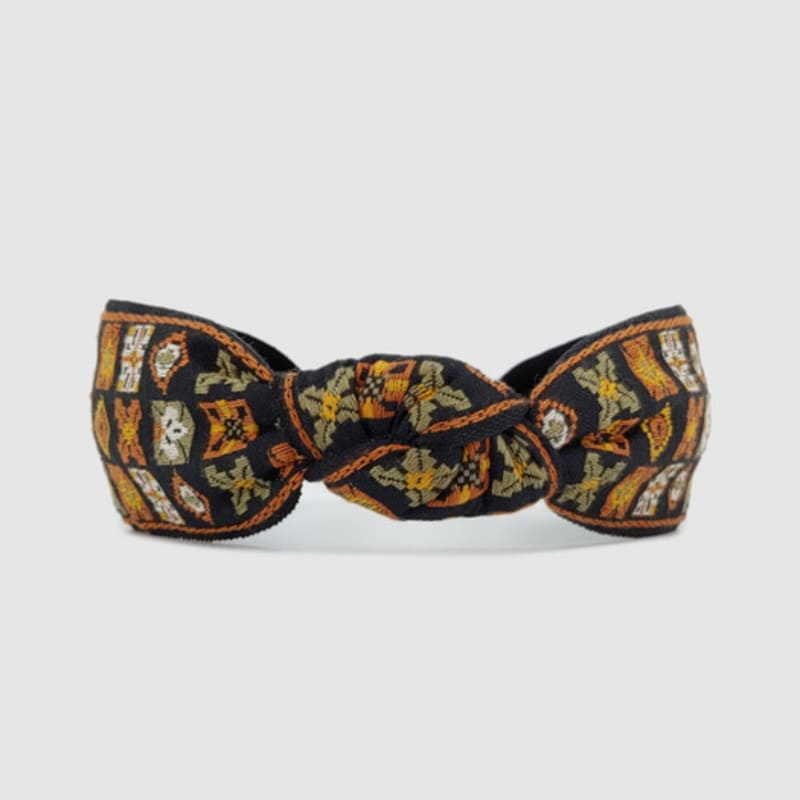 LALA Geometric Diamond Ethnic Hairband - Brown