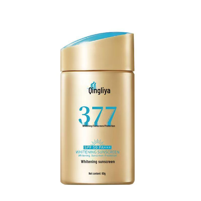 Qing Li Ya 377 SPF50 Whitening Sunscreen: Waterproof, Sweatproof, Non-Greasy UV Protection Cream