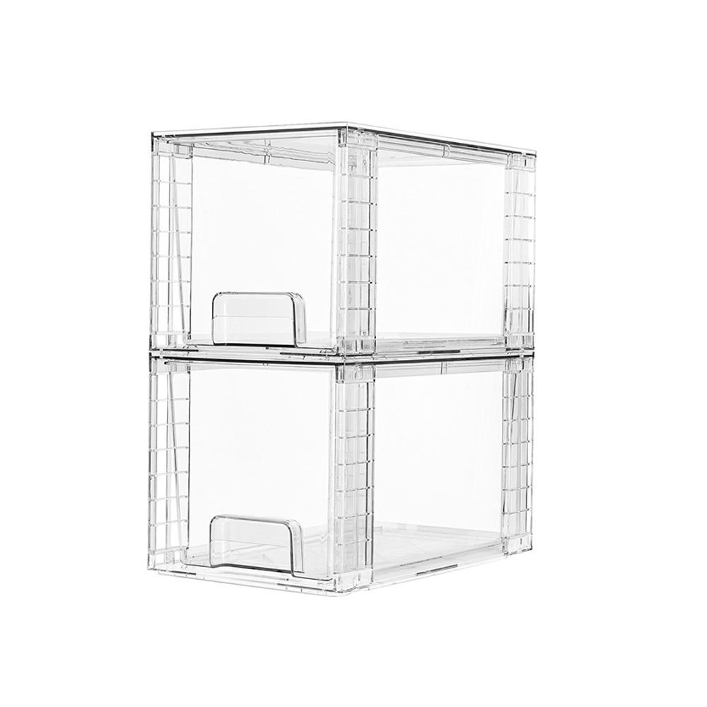 1/2pcs Plastic Stackable Storage Drawers 12 Inch Desktop Storage Box Spice Organizer  Kitchen