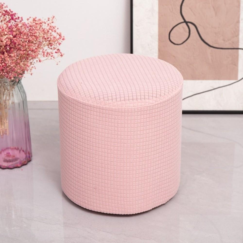 Round Shape Round Ottoman Slipcover Dustproof Universal Seat Slipcovers Elastic Polar Fleece Chair Cover
