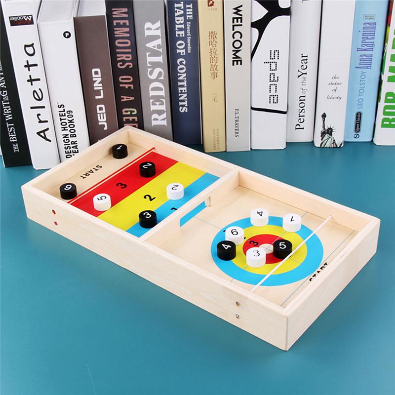 Holz Curling Ball Kinder Pädagogisches Spaß Spielzeug Eltern-Kind Spiele Sport Tisch Brettspiel