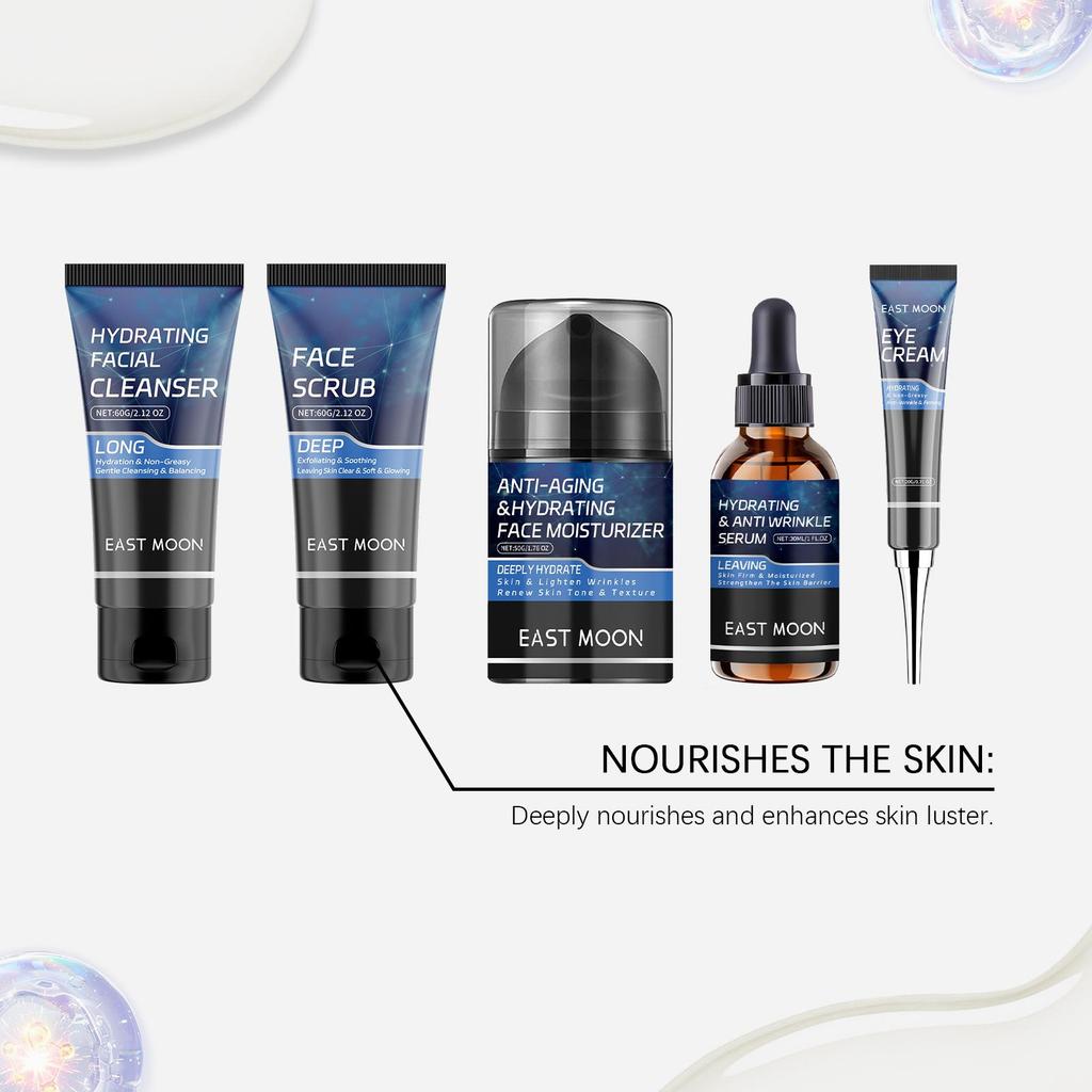 Men's Facial Cleansing Gift Set Gentle Cleansing, Nourishing Skincare, Moisturizing, Oil Control, Care