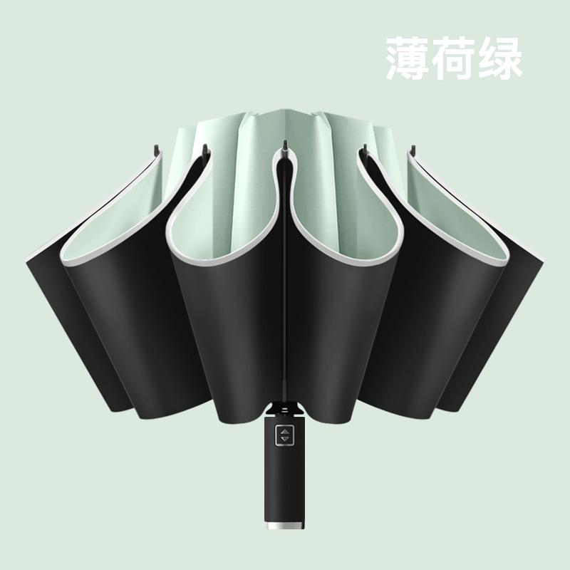 10-Bone Automatic Reverse Umbrella with Reflective Strip & Luminous Design Classic Business Advertising Gift Sunny Umbrella Logo
