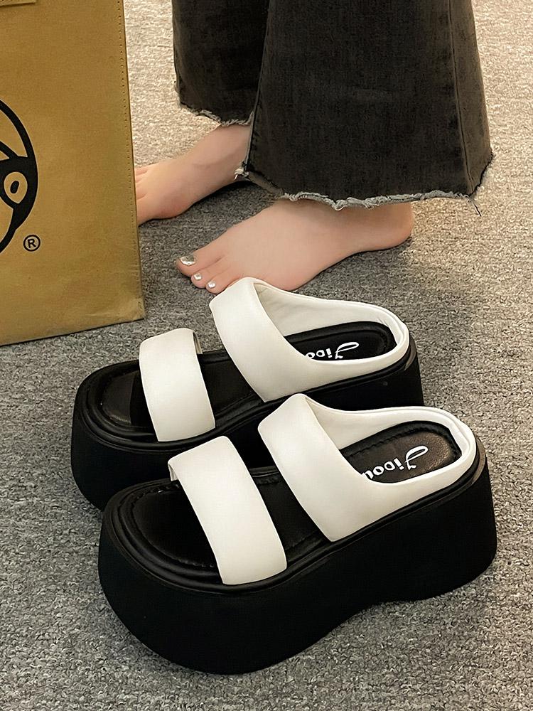 Elevated Thi Heel Slippers Women's Summer Outdoor Faion 2025 New Internet Celebri Beach Casual Extremely ular Sandals