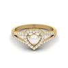 1.05 Cts Round Pearl Heart Shape 925 Sterling Silver Gold Vermeil Split Shank Women Wedding Ring