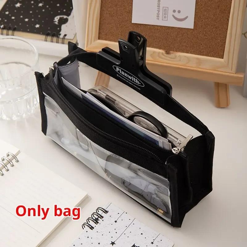 6 Layer Large Capacity Pencil Case, Transparent PVC Stationery Bag Organizer - High Appearance School Supplies, Multifunctional