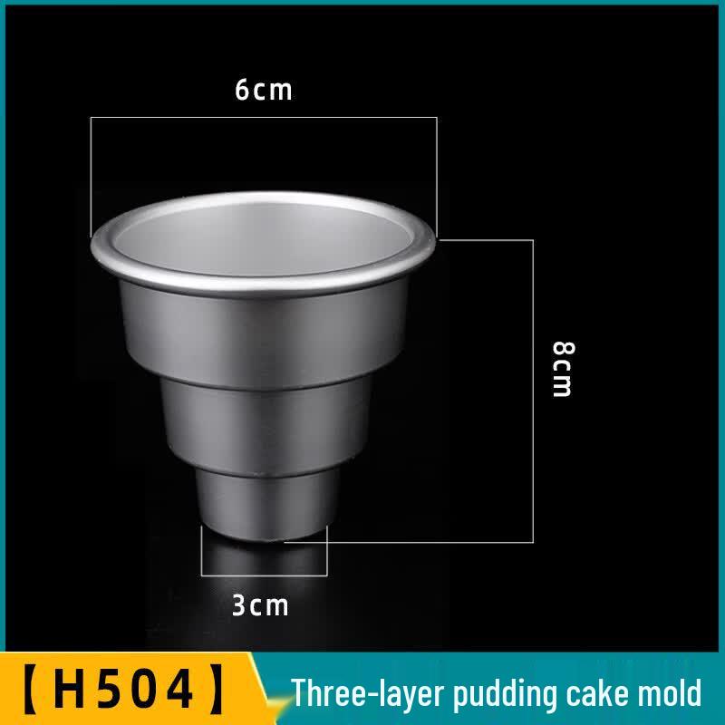 Drui en Anodized Solid-Bottom Mini 3-Tier Cake & Pudding Molds, 2-Pack