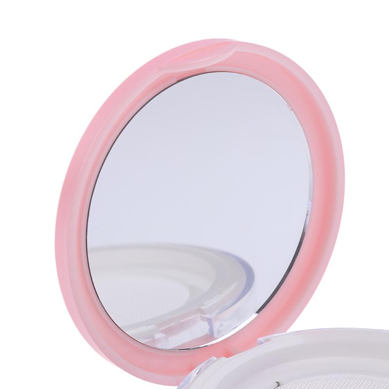 5G Gjenbrukbar Plast Tom Powder Case Bærbar Gjør det selv Tom Makeup Container Løs pulver Kompakt etui med speil og nettsikt