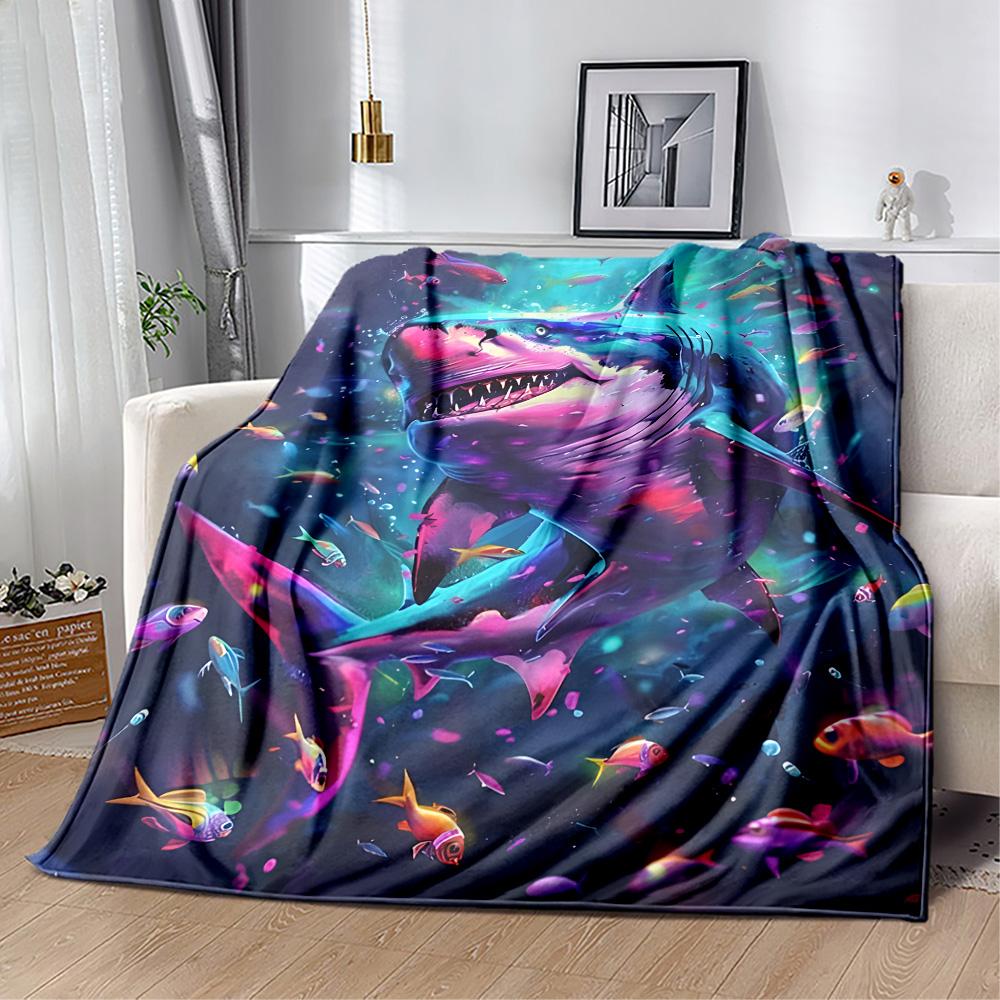 Ocean Animal Flannel Blanket - Soft and Comfortable, Suitable for Sofas, Beds, Offices, Travel, All Seasons, and A Great Gift for The Holidays.