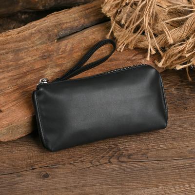 New Men's Genuine Leather Handbag Ultra Soft Top Grain Cowhide Long Wallet Fashion Simple Leather Phone Bag S007