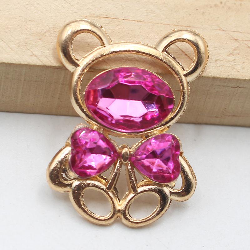 10pcs25 * 30MM Fashionable And Cute Alloy Teddy Bear DIY Accessories Hair Accessories Cartoon Phone Case Hole Shoe Accessories