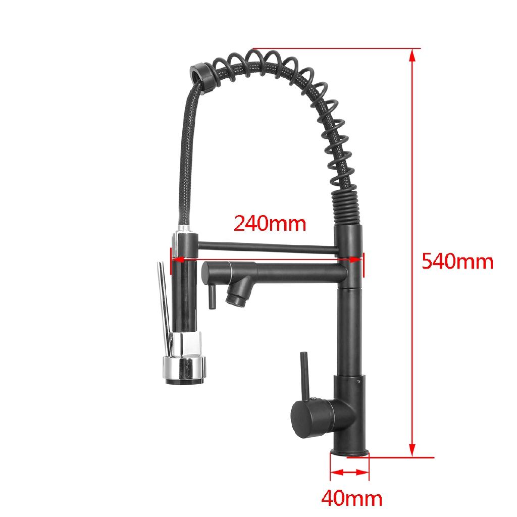Black 2-Way 360 Rotation Oil Rubbed Pull Out Kitchen Water Tap Spout Faucet Handheld Shower Kitchen Water Mixer Taps