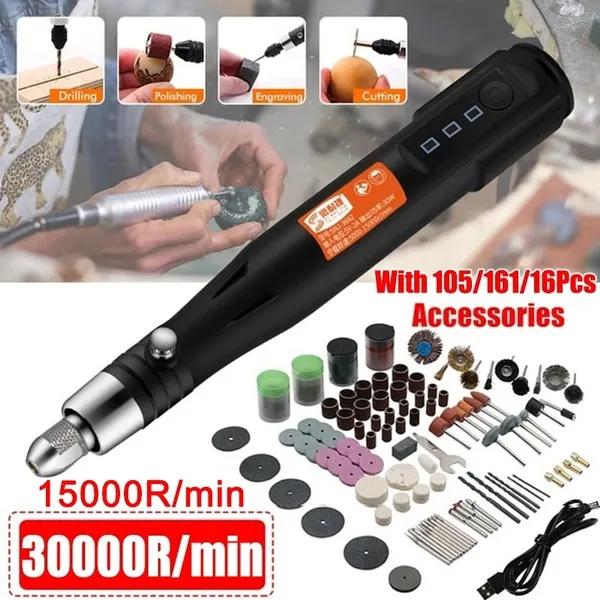 Cheap Handheld Mini Electric Grinder Drill Bit Engraving Pen Polishing Machine with 161pcs