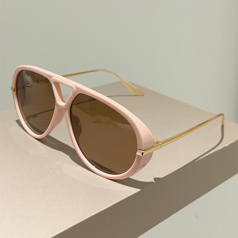 Oversized Pilot Sunglasses New in Vintage Double Bridge Sun Glasses Women Trendy Luxury Brand Design Outdoor Shades