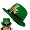 Irish Green Hat St. Patrick's Day Golden Clover Hat Green Decorative Hat St. Patrick's Day Unisex Costume Hat Good Luck Hats