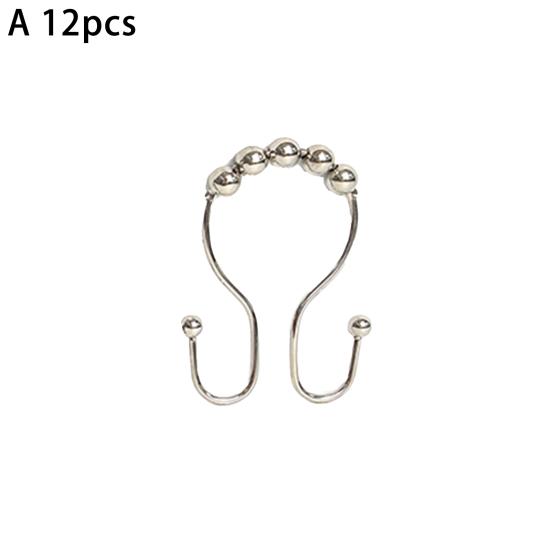 Yousheng 12ks háček na sprchový závěs Dvojité háčky Dobré vyvážení Silná nosná kapacita váleček Kulička Hladký Posuvný kroužek háčku na závěsy Koupelnový zdroj