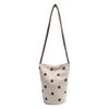 2025 New Winter Large-capacity Woolen Bag Women's Fashion Polka Dot College Wind Bucket Bag Versatile Messenger Bag Tide
