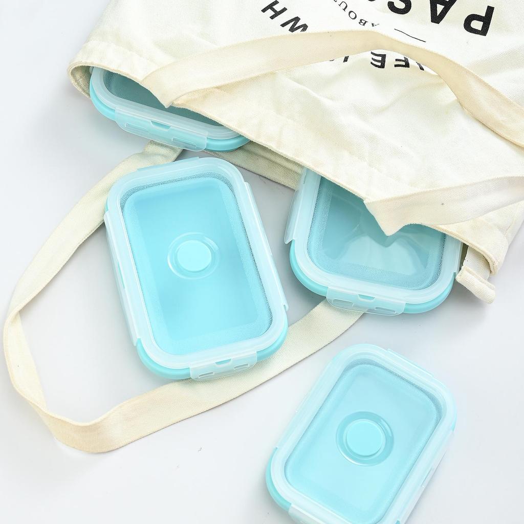 Collapsible Silicone Lunch Box: Portable, High-Temperature Resistant, Fresh-Keeping Bowl for Outdoor and Travel Use