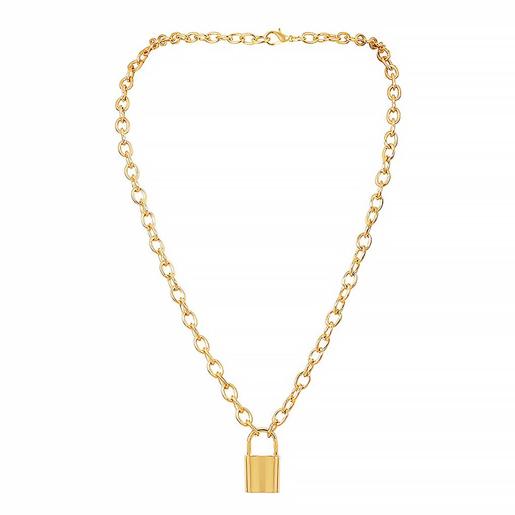 

Fashion Punk Link Chain Padlock Pendant Necklace Women Trendy Punk Jewelry