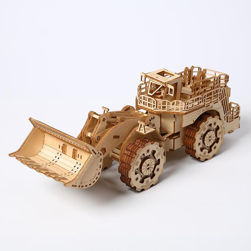 

3D Puzzle Wooden Toy DIY Bulldozer Self Assembly Jigsaw Model Craft Adult Kids Children Birthday Halloween Christmas Gift дубильна кора