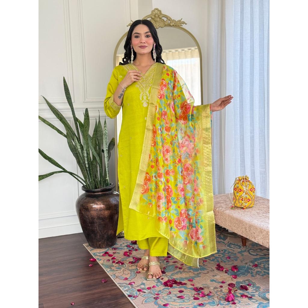 Designer Bollywood Ethnic Kurta Pant Set Indian Women Wedding Wear Kurti Set VU-2145