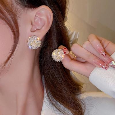 S925 Silver Flower Stud Earrings - Luxury Niche Design, Cold Style, Versatile, High-End for Women