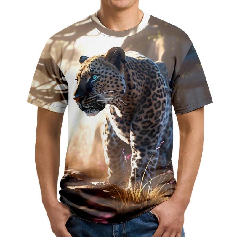 Men's Lion 3D Print T Shirts Y2K Hip Hop Streetwear Summer Casual T-shirt Animal Graphic Top Harajuku Tees Man Short Sleeve