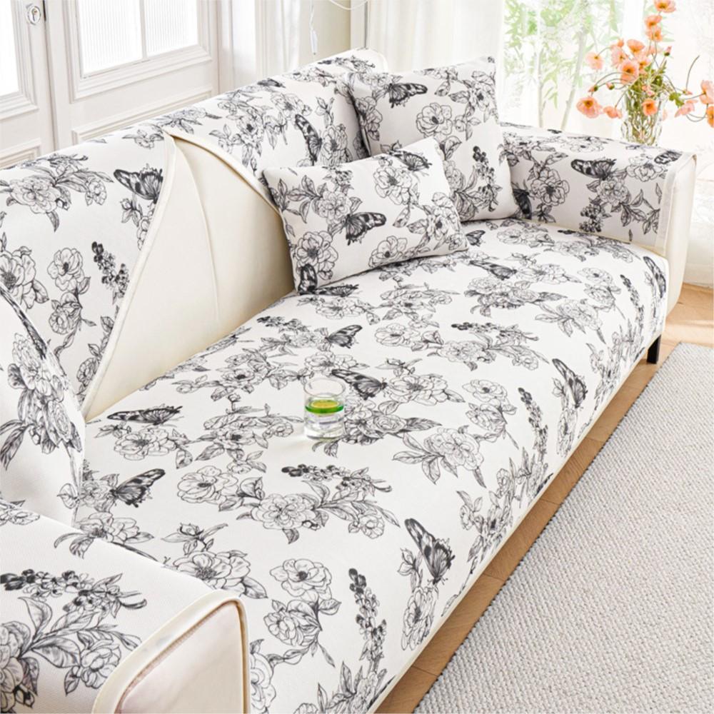Universal Sofakissenbezug Überwurf Funda Wohnzimmer Rutschfest Eisseide Volle Blume Couch Sofabezug