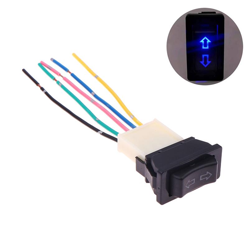 

Universal Auto Car Power Window Switch Lifting Switch 5 Pin DC 12V 20A Blue/Red/Green Light Color And Harness синій