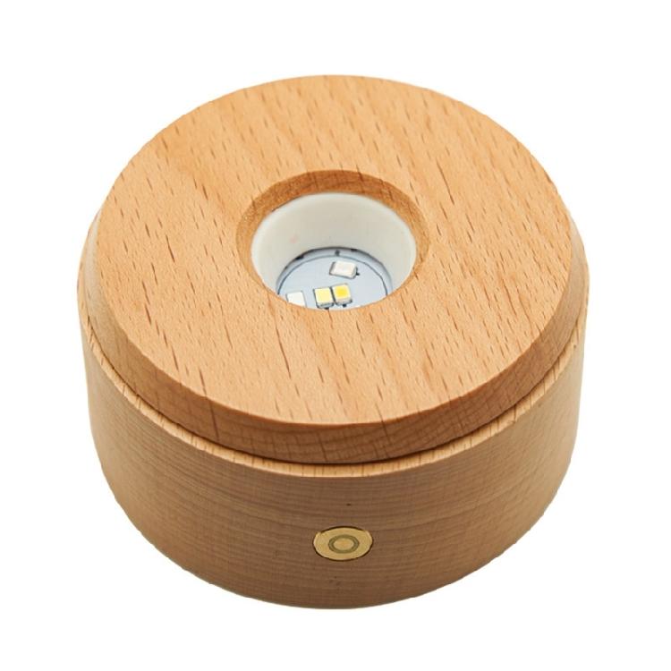 Shatterproof Wood Illuminated Base With Adjustable Lighting Modes Compatible With USB Power Sources for Display Purposes