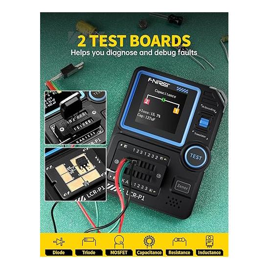 FNIRSI LCR-P1 Transistor Tester, Mosfet Transistor Capacitor Tester, SMD Electronic Component Tester