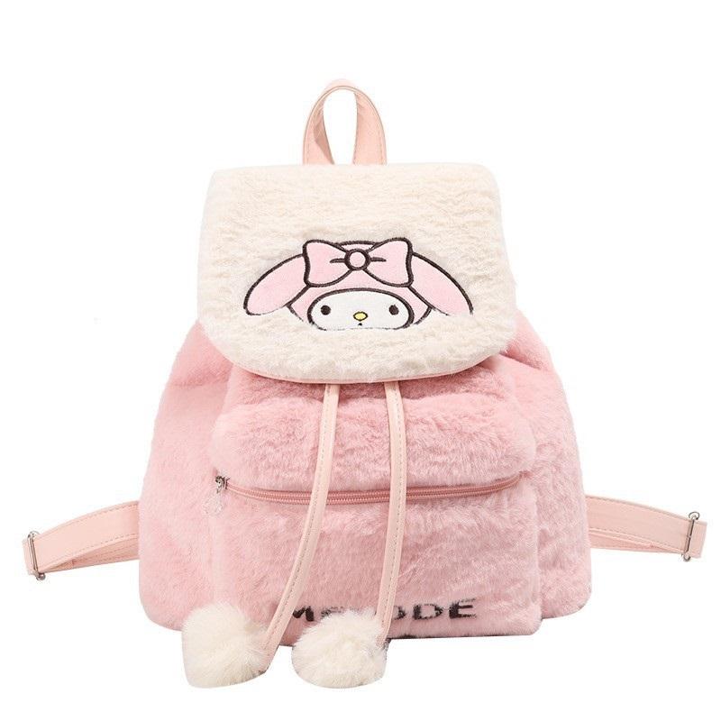 Fluffy Plush Large Capacity Backpack Cute Casual Soft Furry Daily Knapsack