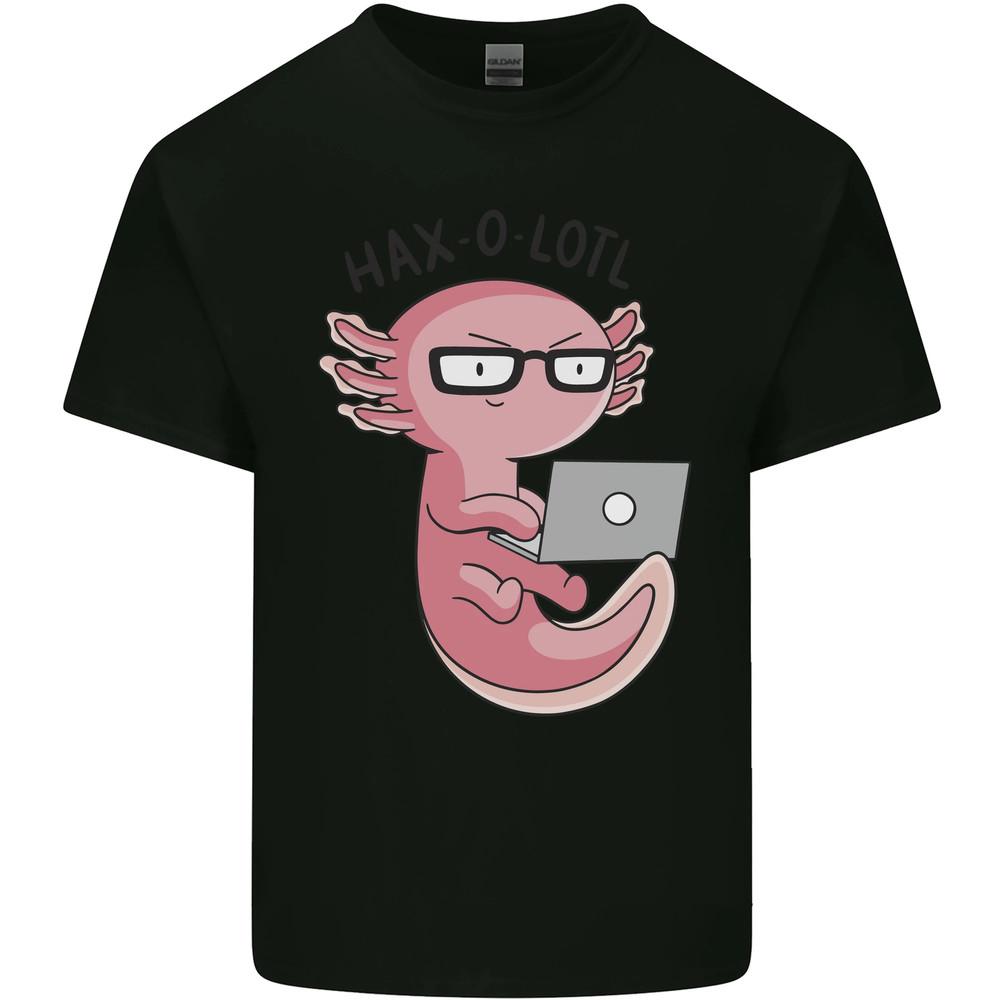 Axolotl Computer Hacking Axolotl Mens Cotton T-Shirt Unisex T-Shirt XL