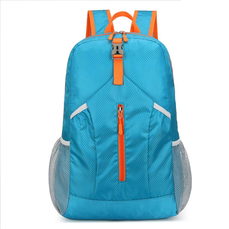 

New outdoor anti-splashing sports backpack folding storage bag light travel bag large capacity backpack небесно-голубой