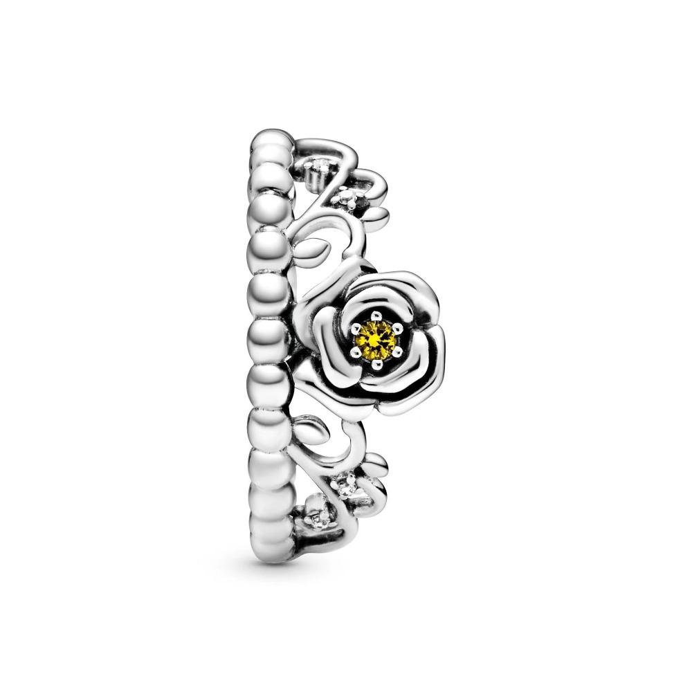 Boże Narodzenie Srebro 925 Korona Serce Kwiat Skrzydło Cyrkon Błyszczące Pierścionki Dla Kobiet Biżuteria Fine Jewelry ślub Rocznica Prezenty