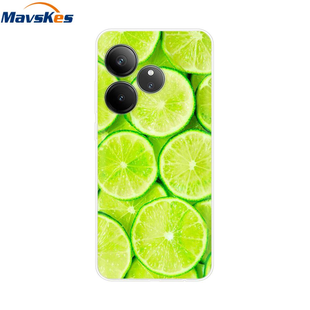 For Realme GT 6T Case Soft TPU Clear Painted Back Cover For Realme GT 6 Case GT6 6T Transparent Bumper RealmeGT6 Cute Protector